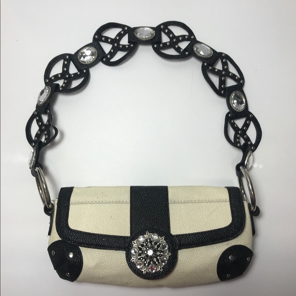 Sondra Roberts white shoulder clutch - Picture 1 of 6
